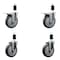 Service Caster 5'' Thermoplastic Rubber Swivel 1-3/8'' Expanding Stem Caster Set 2 Total Lock Brakes, 4PK SCC-EXTTL20S514-TPRB-2-S-2-138 - alternate 1